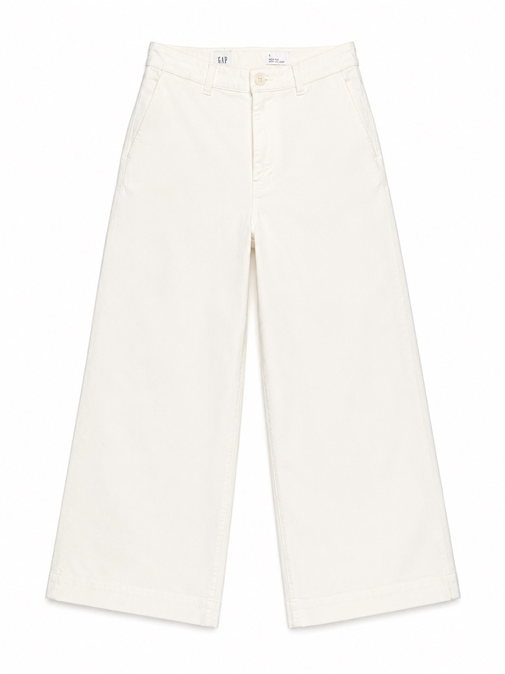 Gap High-Rise Wide-Leg Crop Denim, Sea Salt, Size 0, EXCELLENT CONDITION